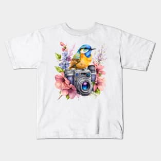 Spring Floral Camera Kids T-Shirt